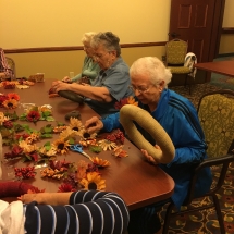 eagan pointe senior living, senior citizen crafts, fall wreath craft, eagan mn senior living
